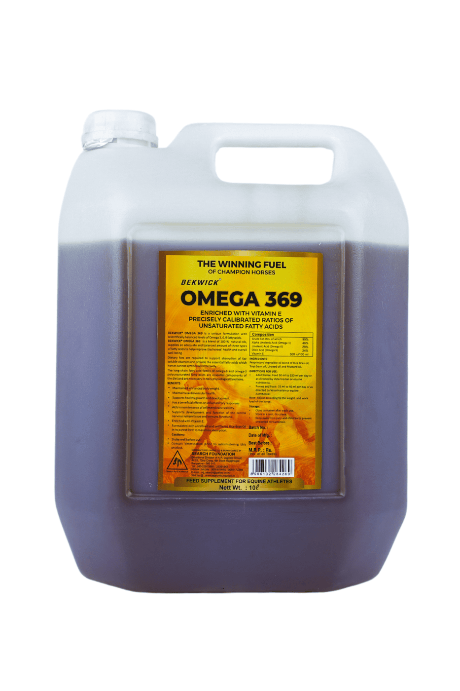 Bekwick Omega - 369 Plus / 10Ltr | Premium Equine Fatty Acid Supplement