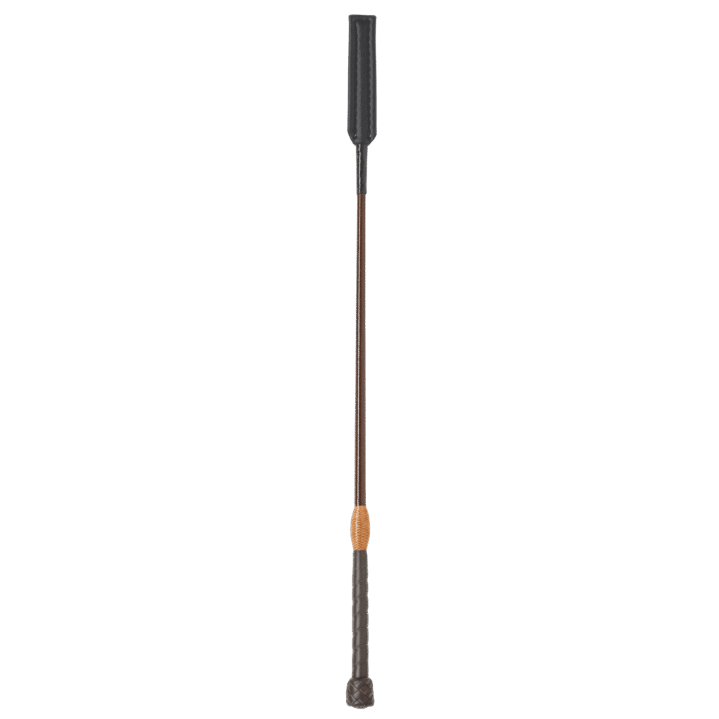 Fleck Jumping Bat Whips - Lacquered Leather Balanced-Grip, Black, 60cm