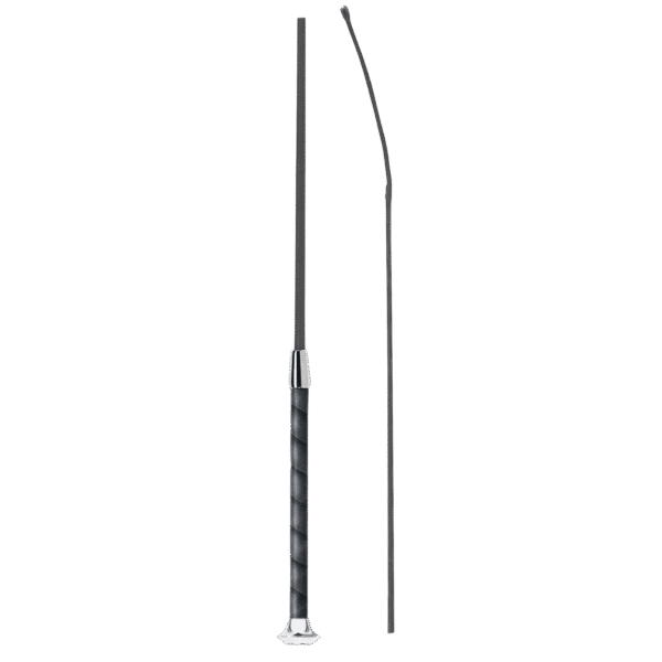 Fleck Dressage Whip – 110cm, Black, Woven Nylon Cover with Wrapped Grip