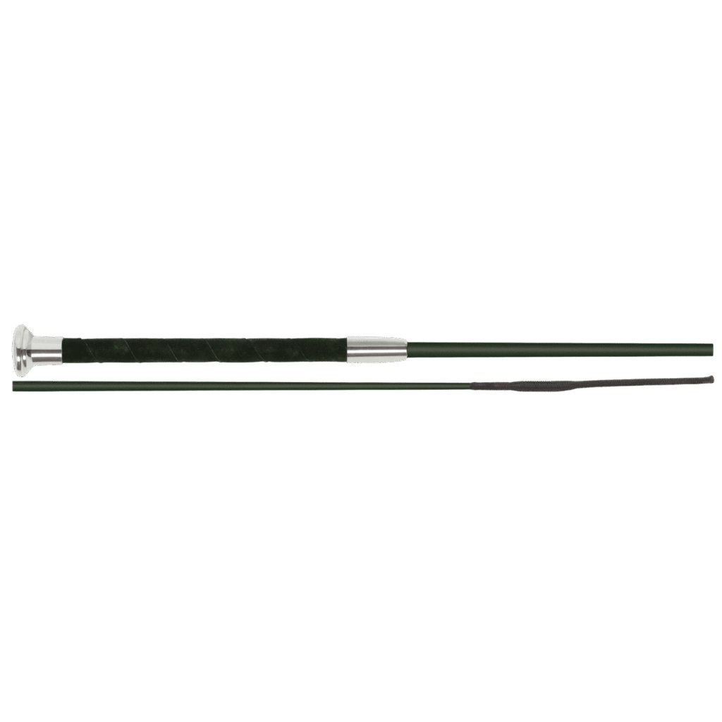Fleck Dressage Whip - Silk Touch Premium Coating, Black, 110cm