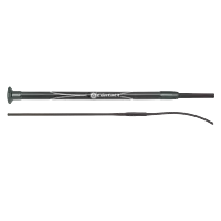 Fleck Dressage Whip with Woven Nylon Cover and PU Contact Grip - 110cm, Black