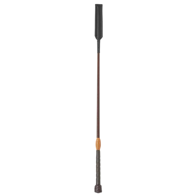 Fleck Jumping Bat Whips - Lacquered Leather Balanced-Grip, Black, 60cm