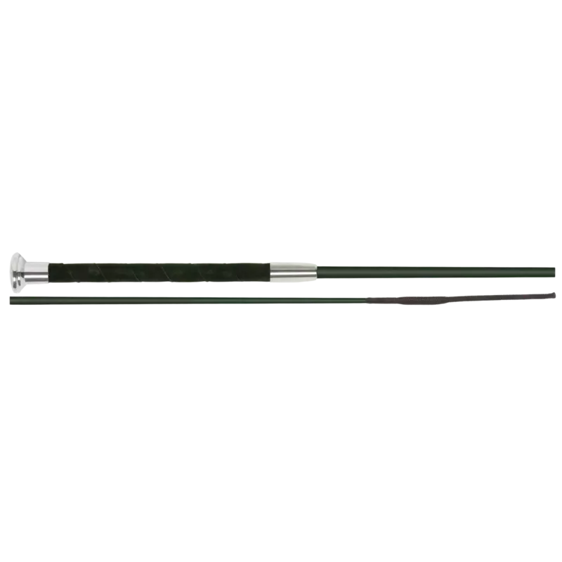 Fleck Dressage Whip - Silk Touch Premium Coating, Black, 110cm